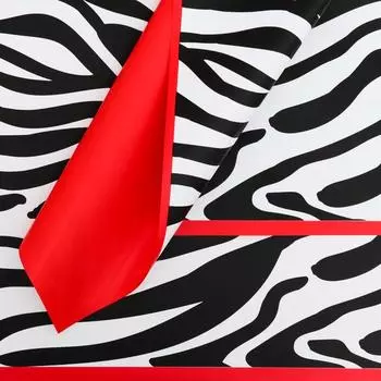 Пленка для цветов двухсторонняя "Зебра" красный, 5858±5% см