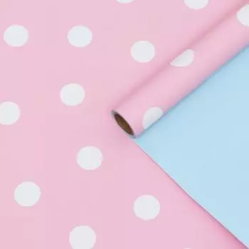 Пленка двухсторонняя «Горох крупный», розовый - голубой 0.5810 м