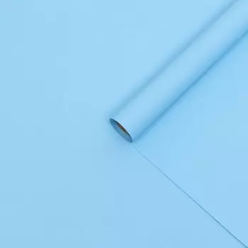 Пленка матовая для цветов и флористики, 70 микрон, 57 см10 м, небесно - голубой