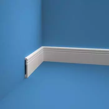 Плинтус пластиковый ударопрочный белый 80х12х2000мм