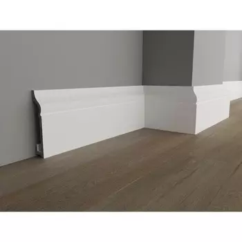 Плинтус пластиковый ударопрочный белый 80х16х2000мм