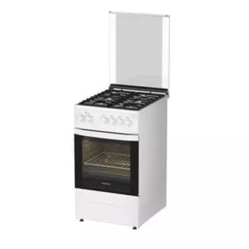 Плита Darina 1 D1 KM 241 311 W, газовая, 4 конфорки, 50 л, электрическая духовка, белая