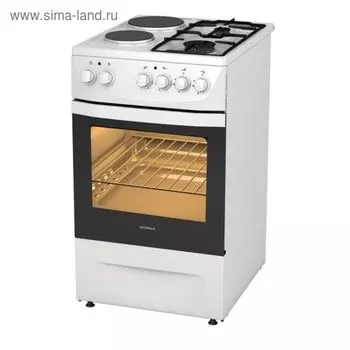 Плита Darina 1D KM241 337, комбинированная, 4 конфорки, 50 л, белая