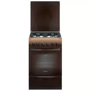 Плита Gefest 5100-02 0001, газовая, 4 конфорки, 52 л, газовая духовка, коричневая
