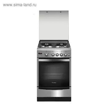 Плита Gefest 5100-03 0004, газовая, 4 конфорки, 52 л, серебристая