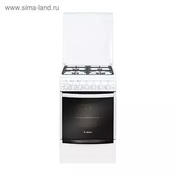 Плита Gefest 5102-02, газовая, 4 конфорки, 52 л, электрическая духовка, белая