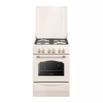 Плита GEFEST 6100-02 0145, газовая, 4 конфорки, 52 л, газовая духовка, бежевая