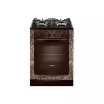 Плита Gefest 6500-02 0114, газовая, 4 конфорки, 52 л, газовая духовка, коричневая