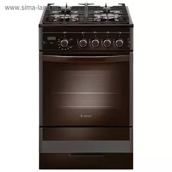 Плита Gefest ПГ 5500-03 0045, газовая, 4 конфорки, 52 л, газовая духовка, коричневая