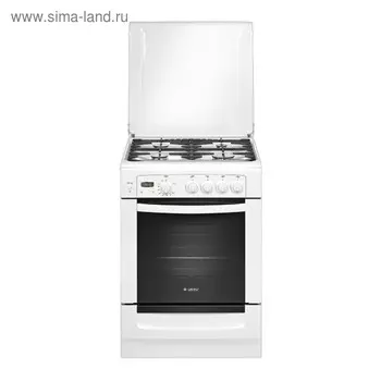 Плита Gefest ПГ 6100-03, газовая, 4 конфорки, 52 л, газовая духовка, белая