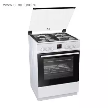 Плита Gorenje GI6322WA, газовая, 4 конфорки, 64 л, газовая духовка, белая