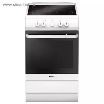 Плита Hansa FCCW53000, электрическая, 4 конфорки, 68 л, стеклокерамика, белая