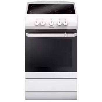 Плита Hansa FCCW54000, электрическая, 4 конфорки, 68 л, стеклокерамика, гриль, белая