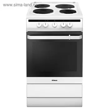 Плита Hansa FCEW53000, электрическая, 4 конфорки, 68 л, эмаль, без гриля, белая