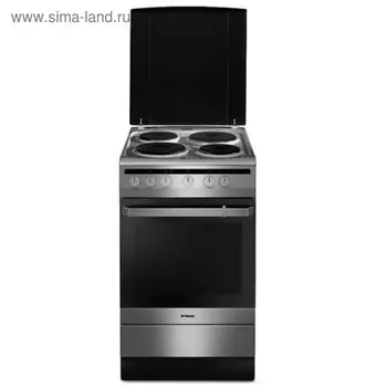 Плита Hansa FCEX54110, электрическая, 4 конфорки, 65 л, нержавеющая р/п, гриль, серая