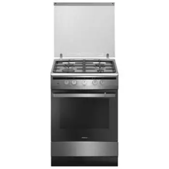 Плита Hansa FCGI63022, газовая, 4 конфорки, 67 л, газовая духовка, серебристая