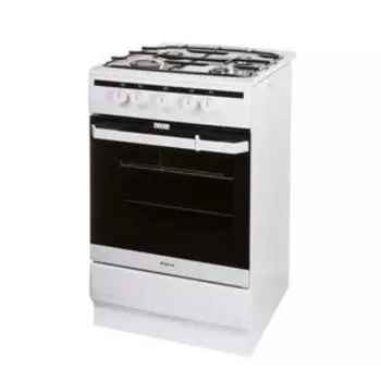 Плита Hansa FCGW51001, газовая, 4 конфорки, 70 л, газовая духовка, белая