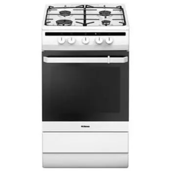 Плита Hansa FCGW51003, газовая, 4 конфорки, 70 л, газовая духовка, белая
