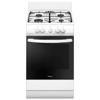 Плита Hansa FCGW51041, газовая, 4 конфорки, 70 л, газовая духовка, белая