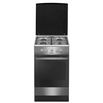Плита Hansa FCGX58099, газовая, 4 конфорки, 71 л, газовая духовка, нерж. сталь