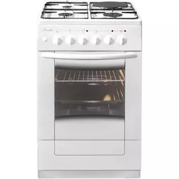 Плита комбинированная «Лысьва» ЭГ 1/3г01 М2С-2у, 4 конфорки, 57 л, со стеклянной крышкой, белая