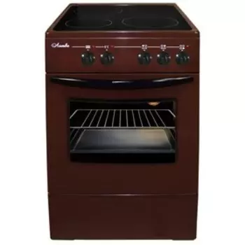 Плита "ЛЫСЬВА" ЭПС 301 МС, электрическая, 3 конфорки, 57 л, стеклокерамика, коричневая