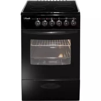 Плита "ЛЫСЬВА" ЭПС 402 МС, электрическая, 4 конфорки, 57 л, стеклокерамика, чёрная