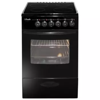 Плита "ЛЫСЬВА" ЭПС 411 МС, электрическая, 4 конфорки, 57 л, стеклокерамика, чёрная