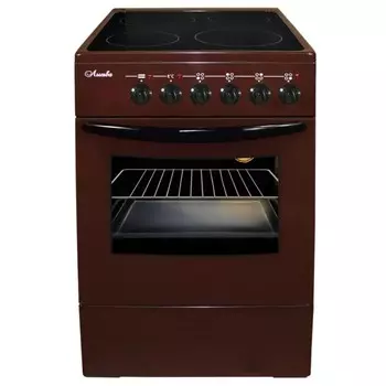 Плита "ЛЫСЬВА" ЭПС 411 МС, электрическая, 4 конфорки, 57 л, стеклокерамика, коричневая