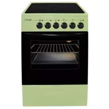 Плита "ЛЫСЬВА" ЭПС 411 МС, электрическая, 4 конфорки, 57 л, стеклокерамика, зелёная