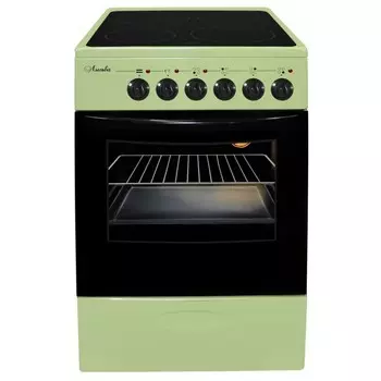 Плита "ЛЫСЬВА" ЭПС 411 МС, электрическая, 4 конфорки, 57 л, стеклокерамика, зелёная