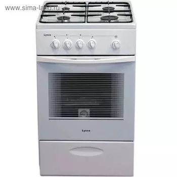 Плита "Лысьва" ГП 400 МС-2у, газовая, 4 конфорки, 57 л, без крышки, белая