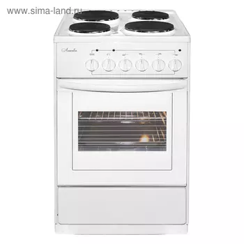 Плита "Лысьва" ЭП 411, электрическая, 4 конфорки, 57 л, эмаль, без гриля, белая