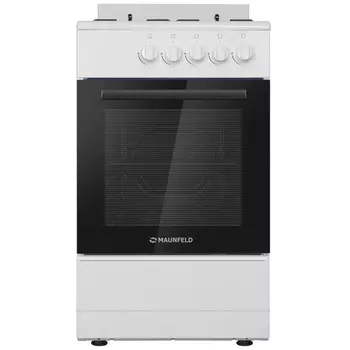 Плита MAUNFELD MGC50GEW01D, газовая, 4 конфорки, белый