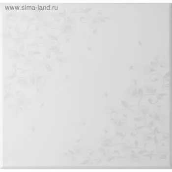 Плита потолочная "Цветочный узор", цвет серебро