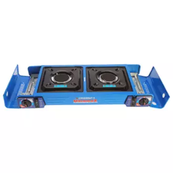 Плита туристическая газовая «СЛЕДОПЫТ-ULTRAMAX», двойная, с переходником