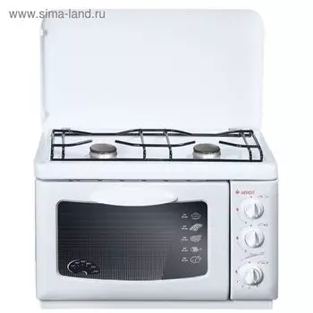 Плитка газовая Gefest 100, настольная, 2 конфорки, 19 л, белая