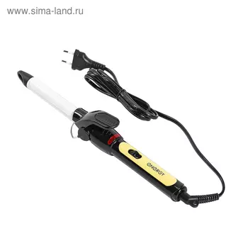 Плойка ENERGY EN-868, 18 Вт, керамическое покрытие, d=19 мм, 220°С, черно-желтая