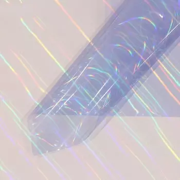 Плёнка для декора и флористики, голубая, прозрачная, однотонная, двусторонняя, без рисунка, лист 1шт., 58 x 58 см