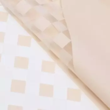 Плёнка для декора и флористики, кофе с молоком, бежевая, "Клетка", универсальная, лист 1шт., 58 x 58 см