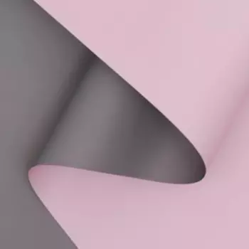Плёнка матовая двухсторонняя 0.510 м, пастельная серия, 65 мкм, серый + чайная роза