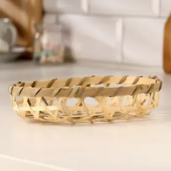 Плошка плетеная, 19х14х4,5 см, бамбук