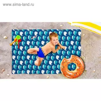 Пляжное покрывало «Киты», размер 90 × 140 см