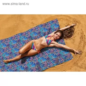 Пляжное покрывало «Леопард и геометрия», размер 145 × 200 см