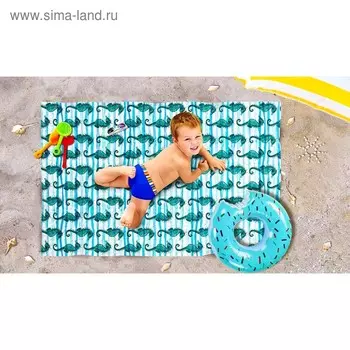 Пляжное покрывало «Морской конек», размер 90 × 140 см