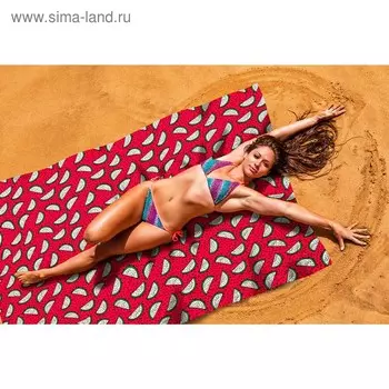 Пляжное покрывало «Необычный арбуз», размер 145 × 200 см