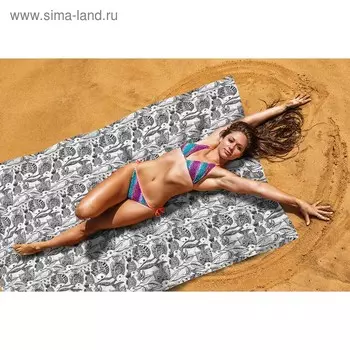 Пляжное покрывало «Рыбы», размер 145 × 200 см