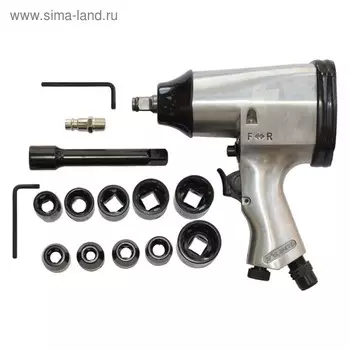 Пневмогайковерт FUBAG PW312, 158л/мин, 312н/м, 6.3 бар, 1/2", удлинитель 125мм, 10 головок