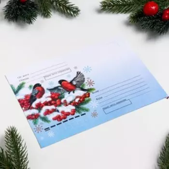 Почтовый конверт "Новогодний - 4" 23х12 см