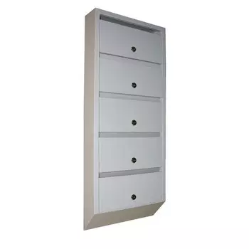 Ящик почтовый многосекционный, 5 секций, серый, «Эталон»